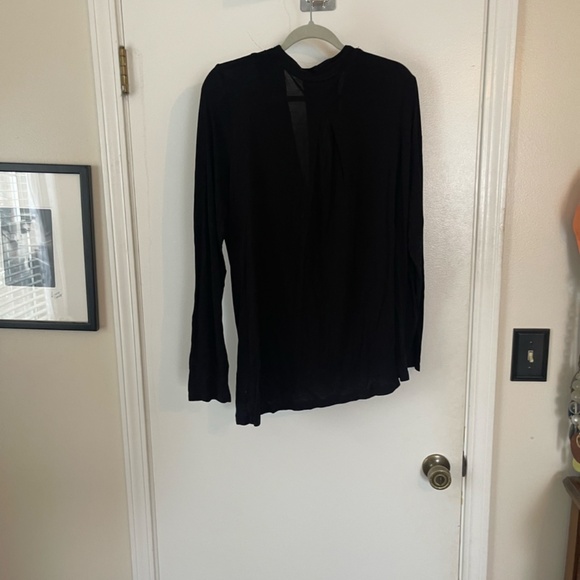Akemi + Kin Anthropologie Black Draped Faux Wrap Top - Picture 11 of 11